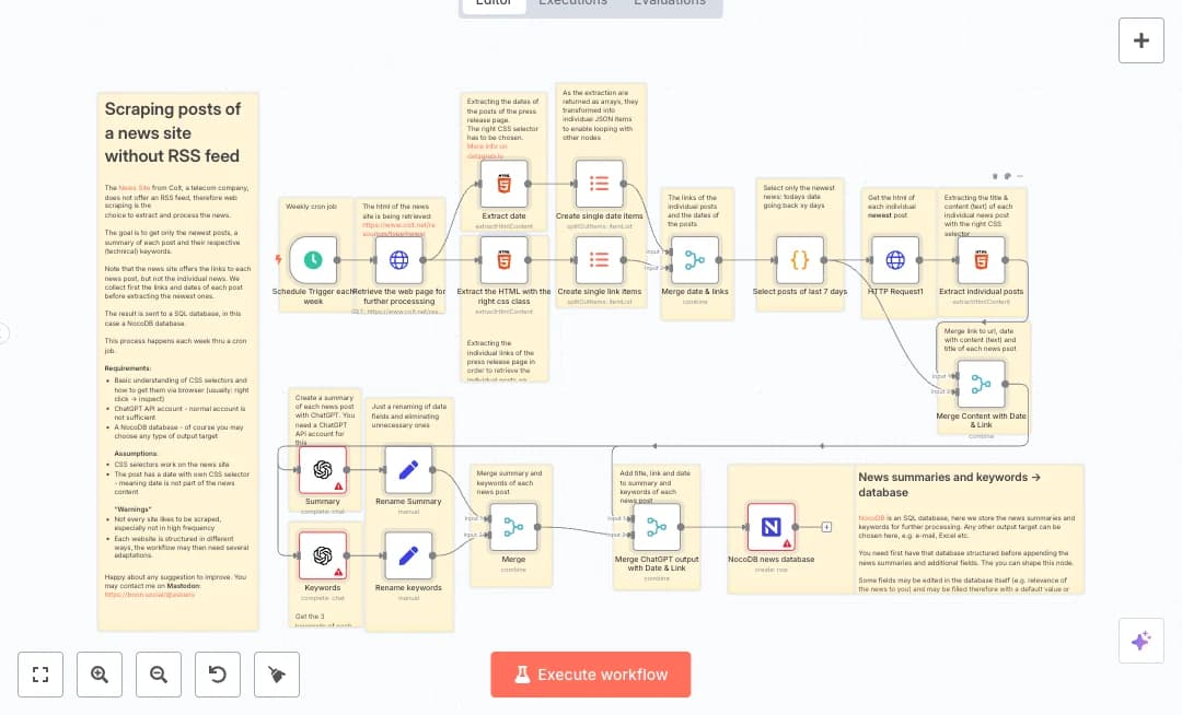 Automate OpenAI News Summaries to NocoDB