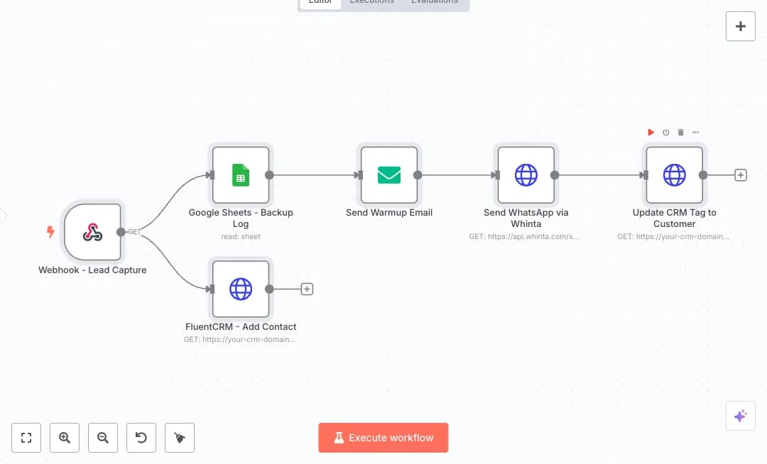 Automate CRM WhatsApp Email Lead Onboarding
