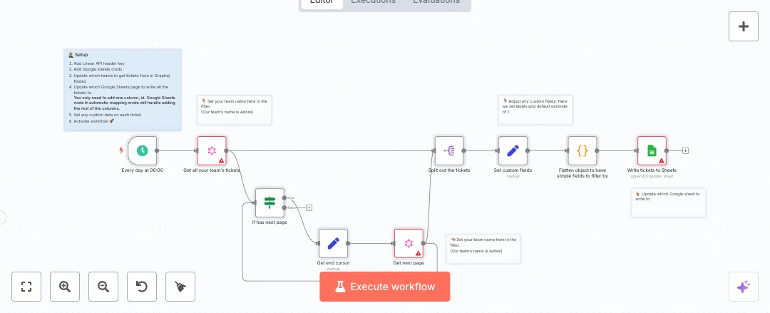 Sync Linear to Google Sheets Issue Reporting