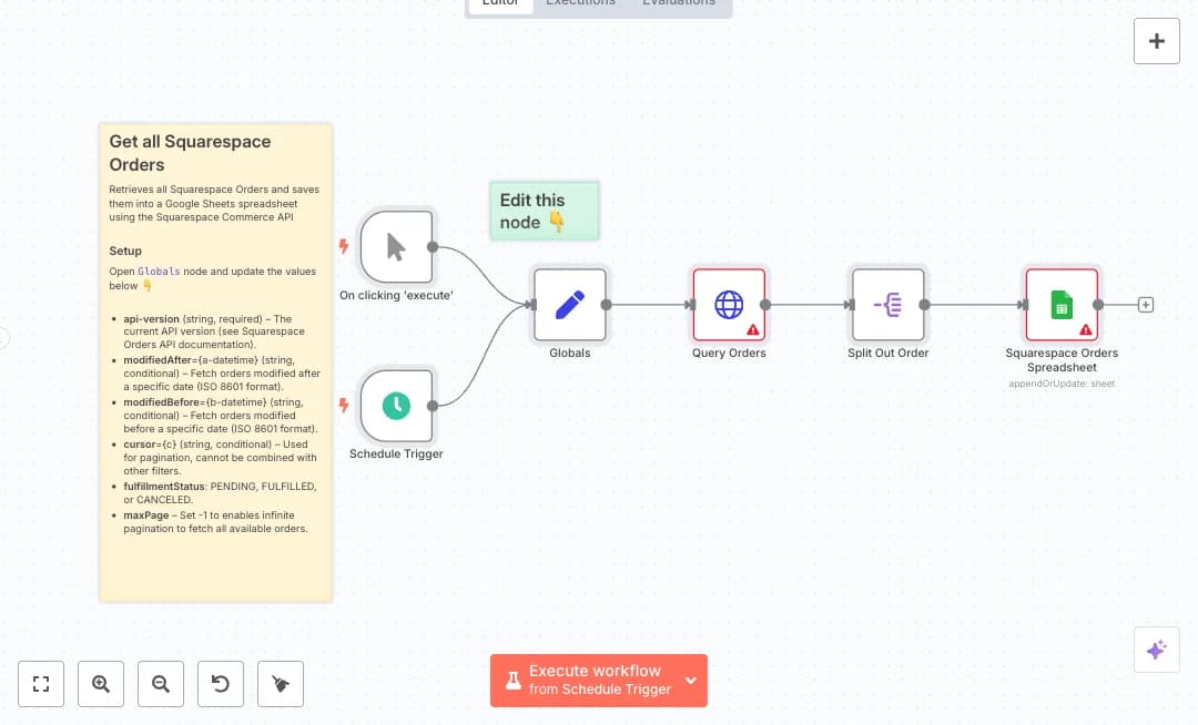 Sync Squarespace to Google Sheets Order Reporting