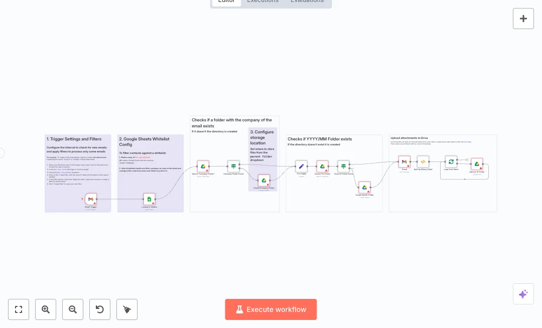 Automate Gmail Invoices to Google Drive by Company and Month