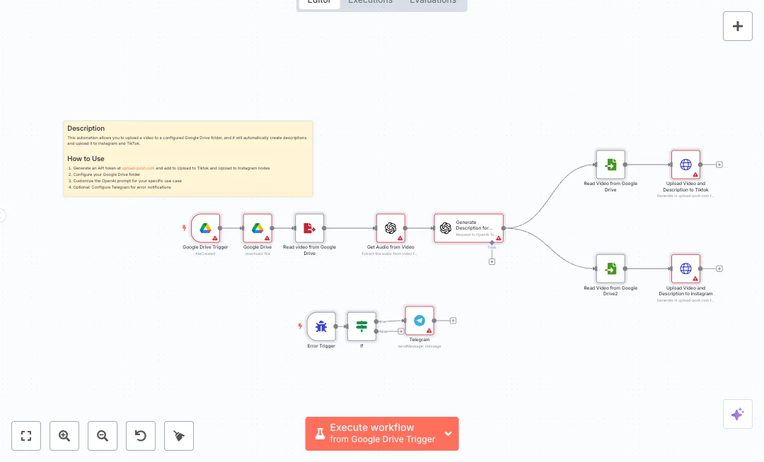 Automate Google Drive Social Video Posts