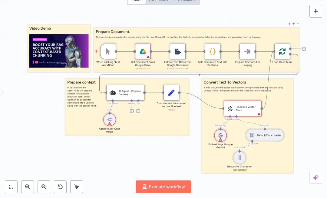 Embed Google Drive to Pinecone Search