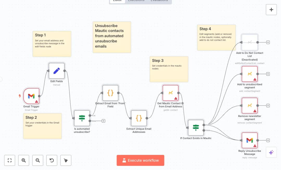 Automate Gmail Mautic Unsubscribe Management