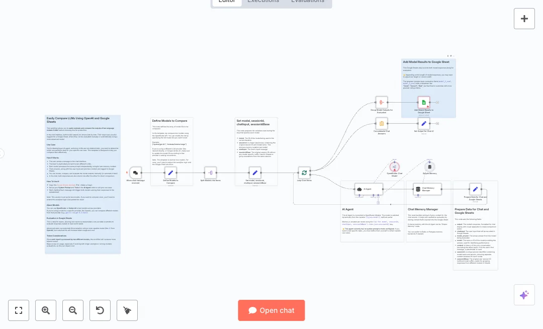 Compare OpenRouter in Google Sheets Evaluation