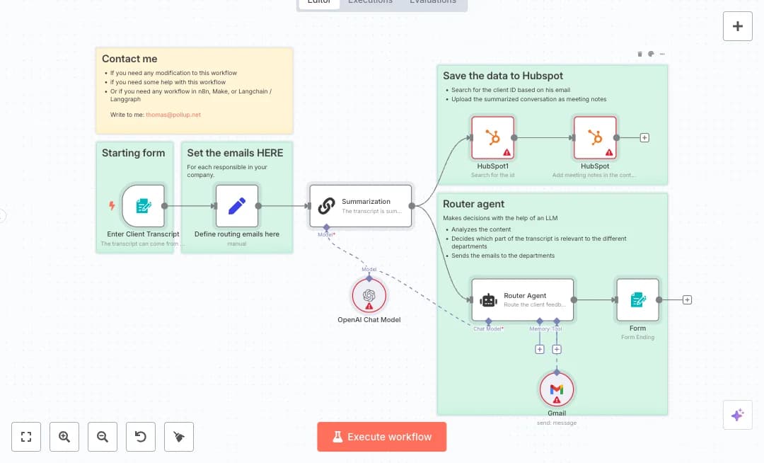 Automate Gmail HubSpot Client Feedback Routing