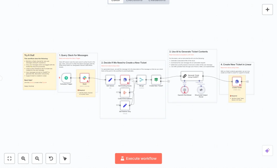 Automate Slack to Linear Ticket Management