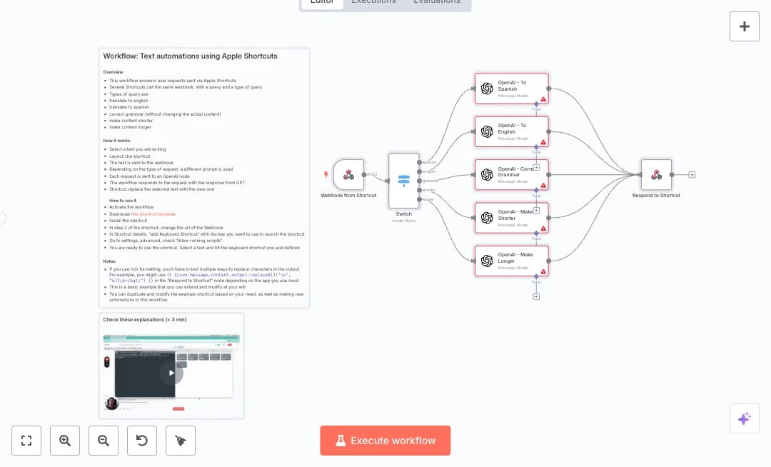 Automate Apple Shortcuts OpenAI Text Editing