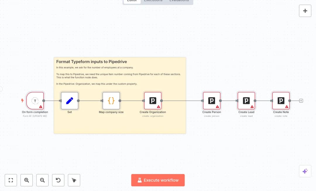 Automate Typeform to Pipedrive Lead Intake