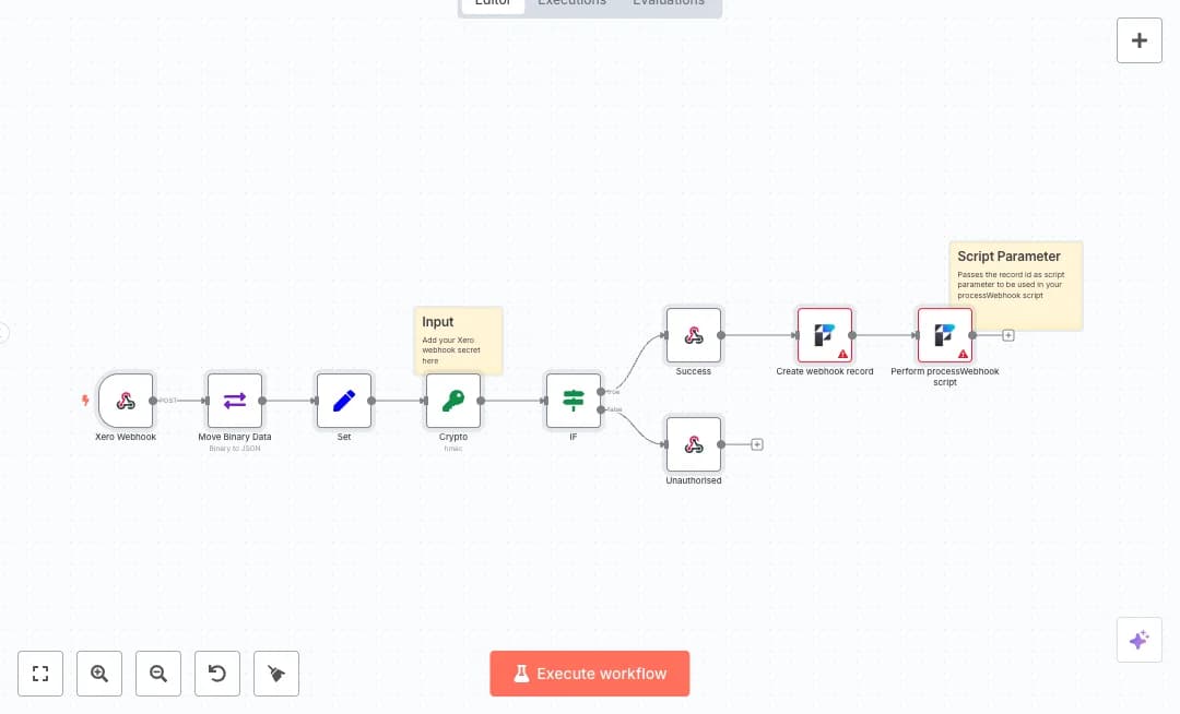 Automate Xero to FileMaker Webhook Processing